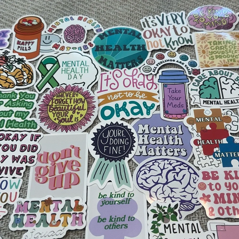 Mental Health Matters Stickers 100 pcs Therapy Kindness Meds Motivation - Picture 1 of 9
